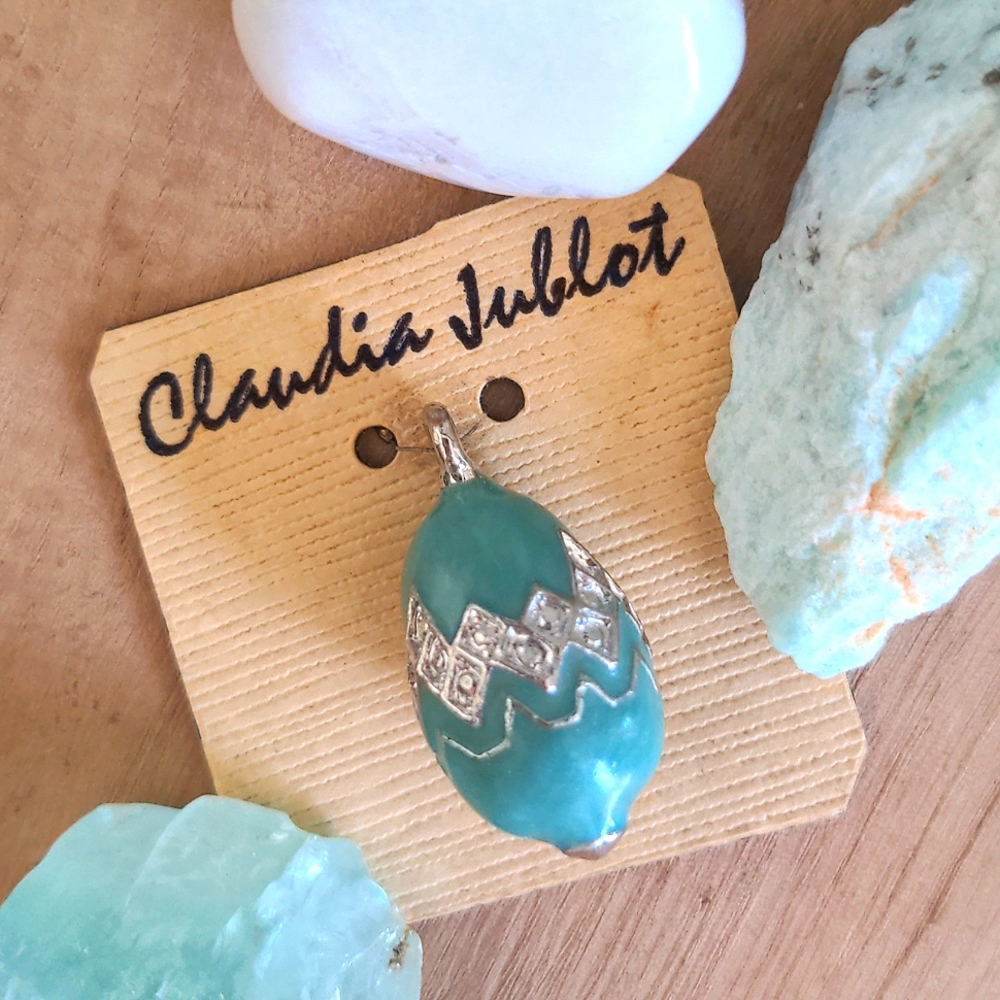 🌞🌞Easter Egg Charm turquoise and silver jewelry bracelet charm